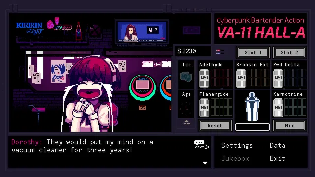 Скриншот 1 — VA-11 Hall-A: Cyberpunk Bartender Action